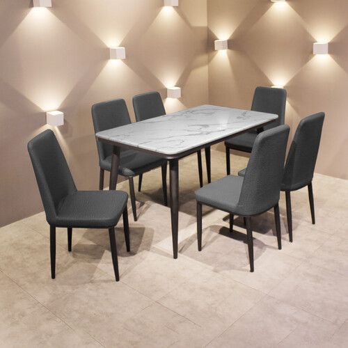 Rectangle Marble Dining Set C17+DC202